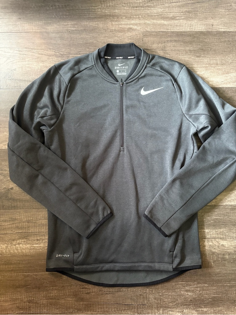 Nike Golf Dri-FIT Thermal Half Zip Pullover Jacket Dark Charcoal Gray Mens Small